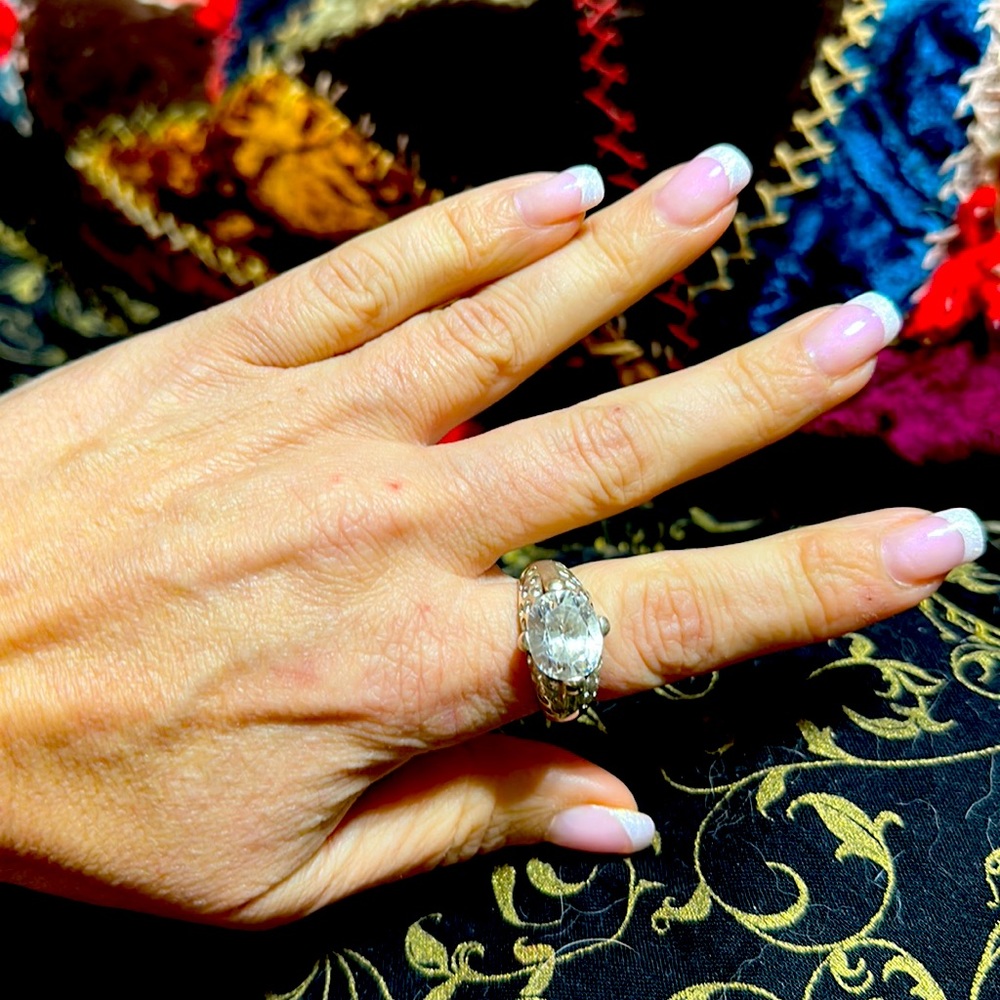 Silver cocktail ring